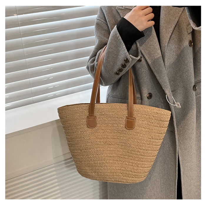 Grass Woven Large Capacity Tote Bag Multi-color Options Environmentally Friendly and Durable