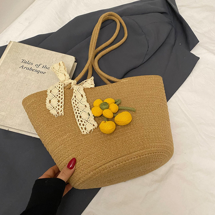 Cotton Rope Braided Large Capacity Women's Tote Bag