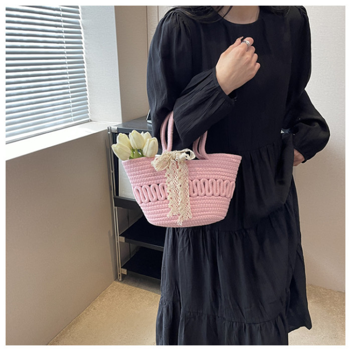 Cotton Rope Braided Tote Bag Handbag Environmentally Friendly Bag