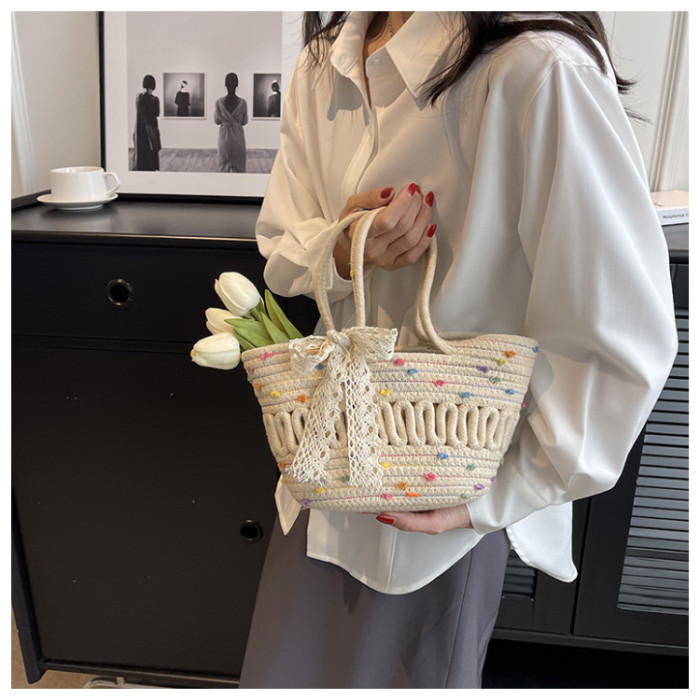 Cotton Rope Braided Tote Bag Handbag Environmentally Friendly Bag