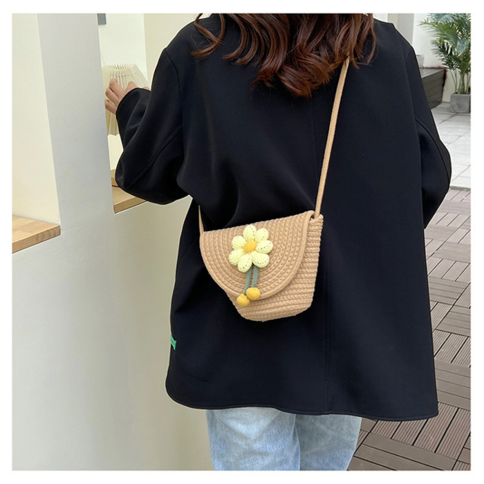 Cotton Rope Woven Bags Small Shoulder Bag for Phone Key Organized
