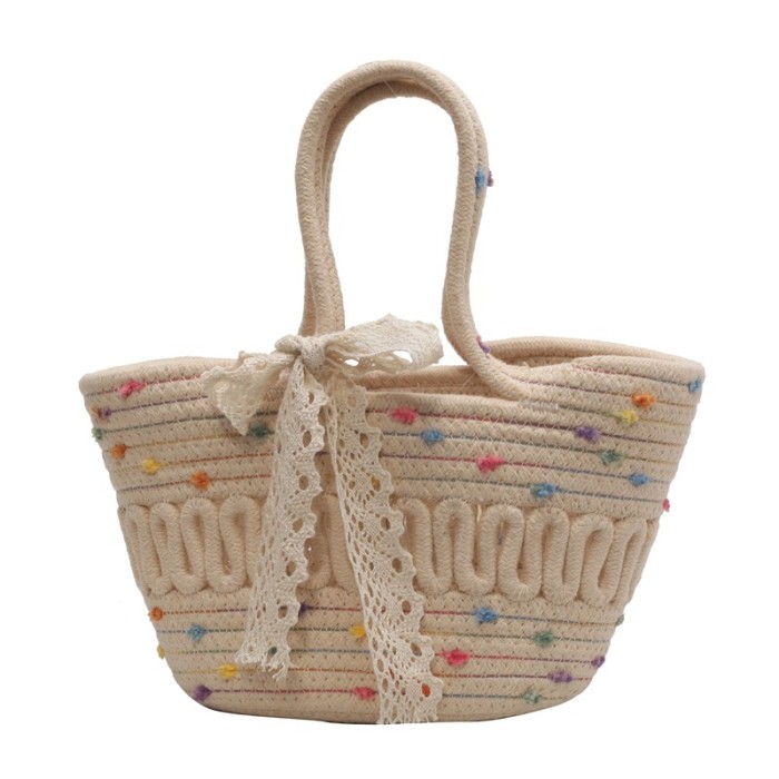Cotton Rope Braided Tote Bag Handbag Environmentally Friendly Bag
