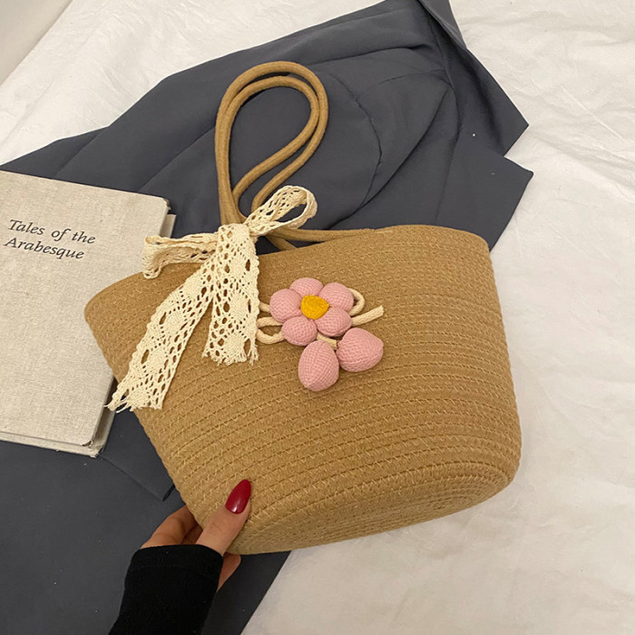 Cotton Rope Braided Large Capacity Women's Tote Bag