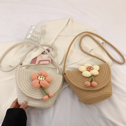 Cotton Rope Woven Bags Small Shoulder Bag for Phone Key Organized
