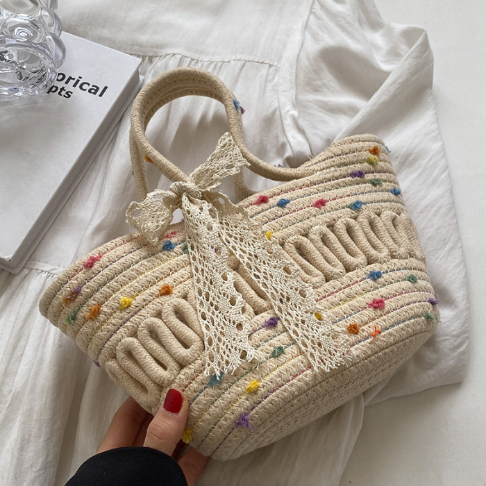 Cotton Rope Braided Tote Bag Handbag Environmentally Friendly Bag
