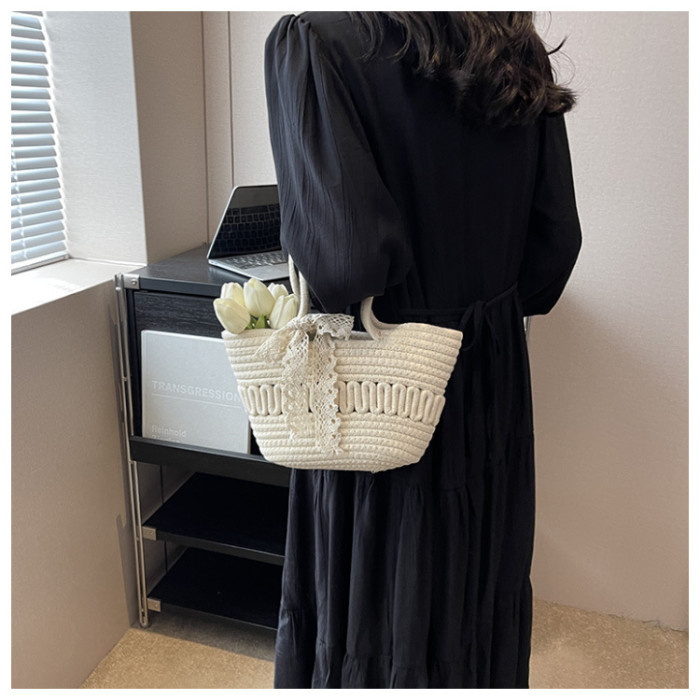 Cotton Rope Braided Tote Bag Handbag Environmentally Friendly Bag