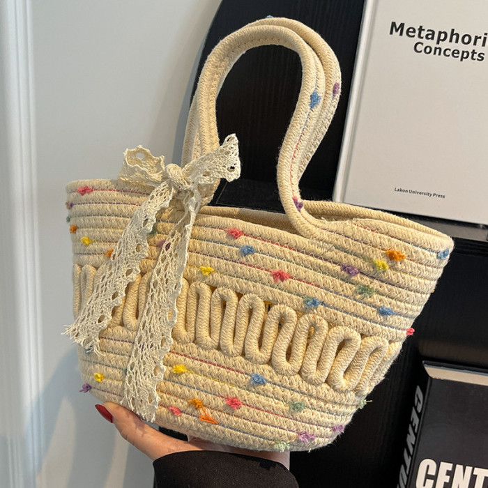 Cotton Rope Braided Tote Bag Handbag Environmentally Friendly Bag