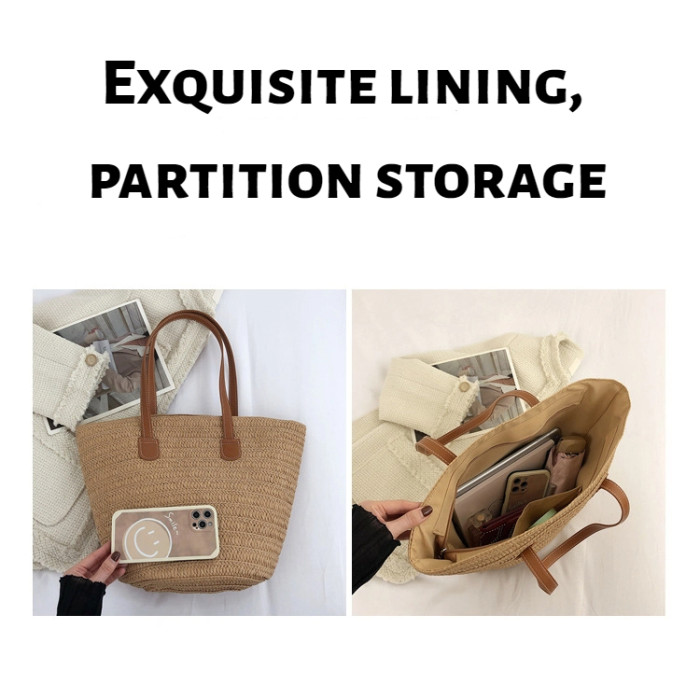 Grass Woven Large Capacity Tote Bag Multi-color Options Environmentally Friendly and Durable