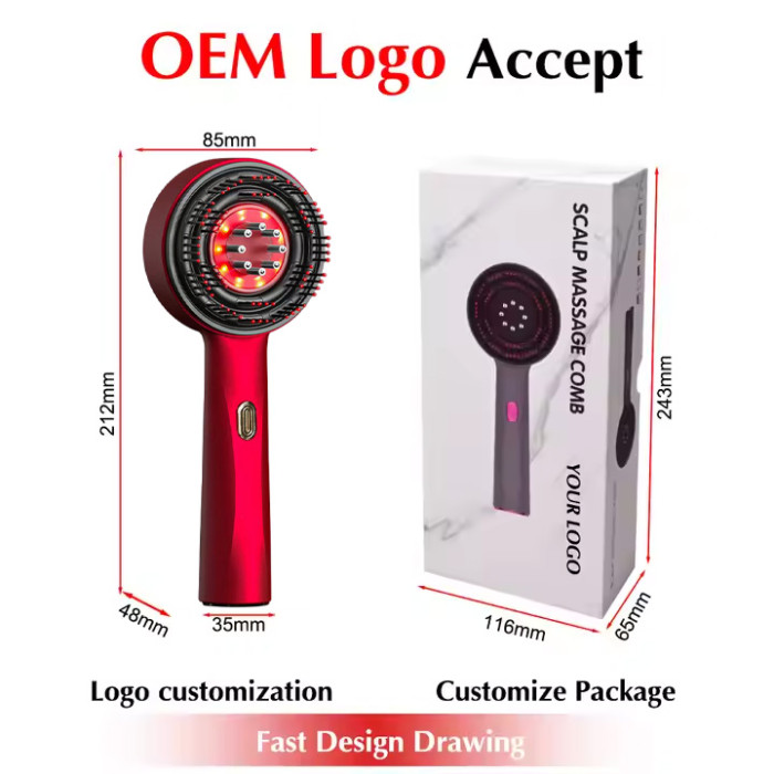 Electric Hair Scalp Massager Hair Brush Hair Oil Application Massage Comb Anti-hair Loss Redness Device