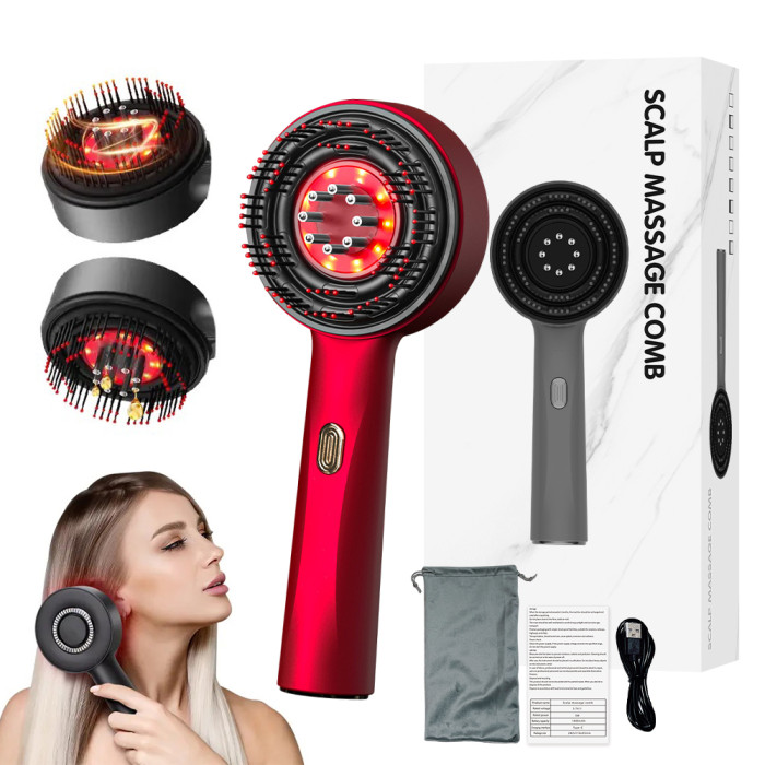 Electric Hair Scalp Massager Hair Brush Hair Oil Application Massage Comb Anti-hair Loss Redness Device