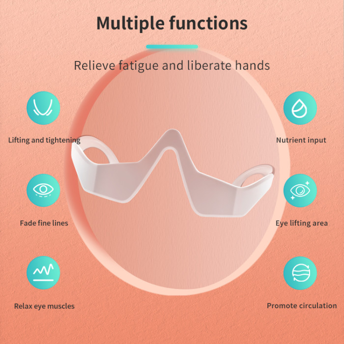 Eye Care Massager Wrinkle Removal Bag Edema and Heat Micro Current Eye Massager Red Light Dark Circles