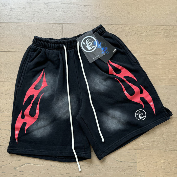 SMCL-039 High Quality Hellstar Retro 250g Cotton Shirt + 380g Shorts Set