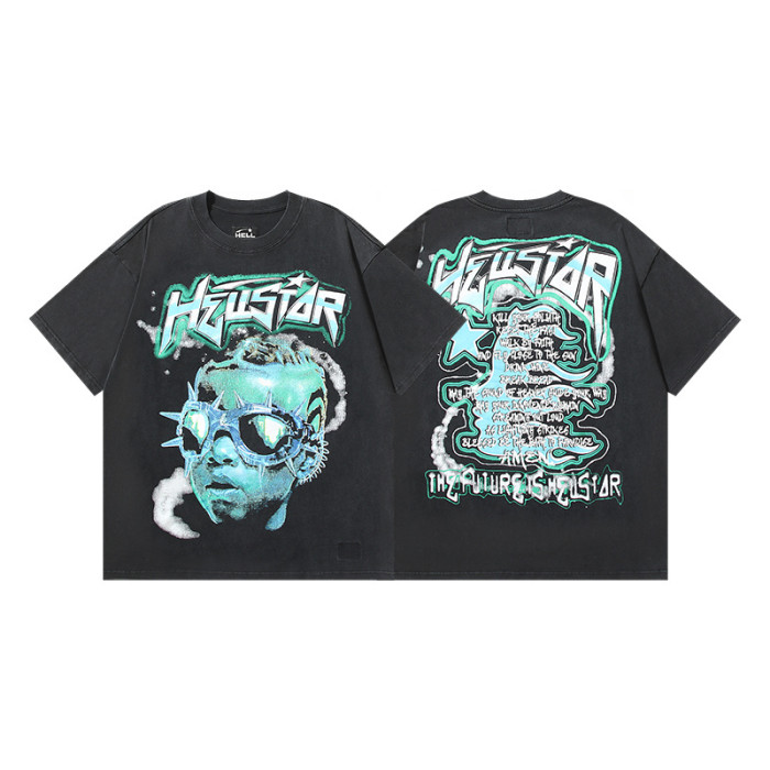 SMCL-083 High Quality Hellstar Retro 250g Cotton Shirt + 380g Shorts Set