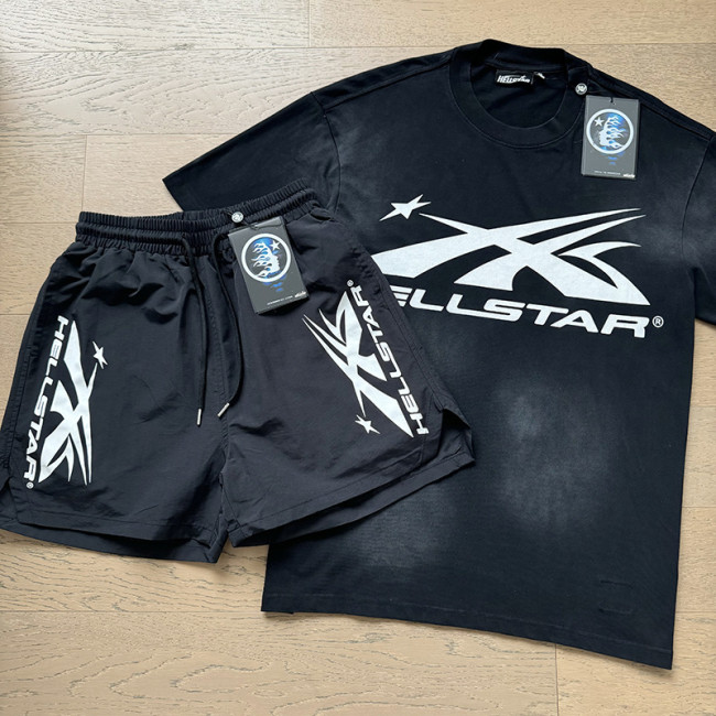 SMCL-031 High Quality Hellstar 240g Cotton Shirt + Shorts Set