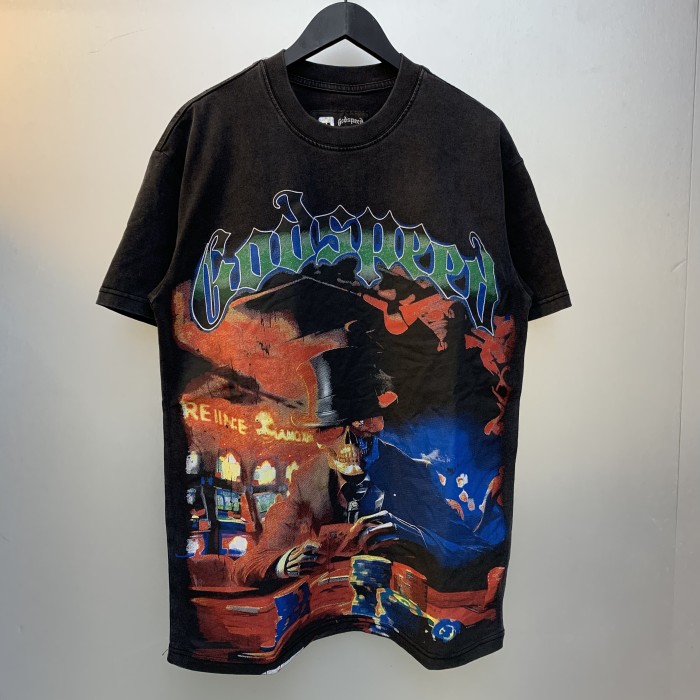 SMCL-254 High Quality GOD SPEED Life's A Gamble T-shirt (Black / Gray Wash)