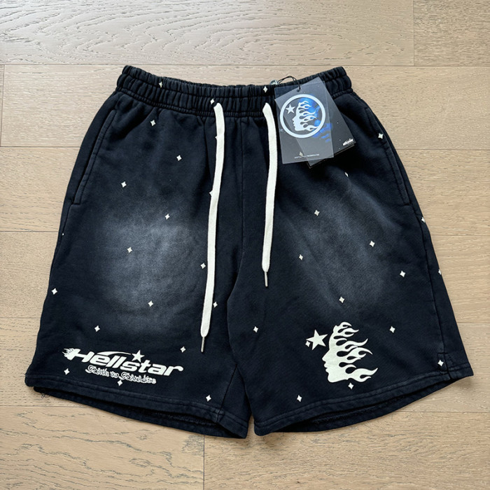 SMCL-131 High Quality Hellstar Retro 250g Cotton Shirt + 380g Shorts Set