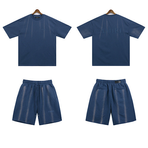 SMCL-702 High Quality Amiri Retro 300g Cotton Shirt + 360g Shorts Set
