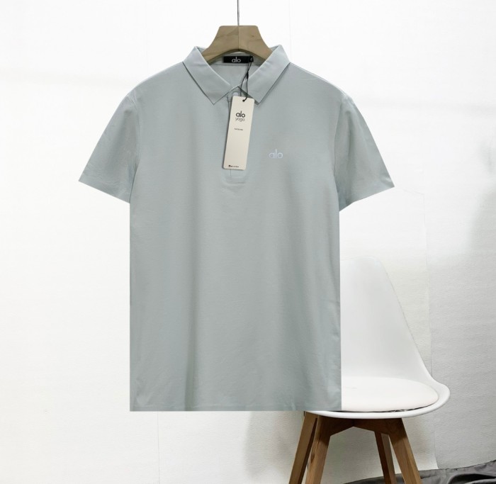 SMCL-800 Top Quality Alo Yoga Ice Silk Quick Dry Reflective LOGO Polo-shirt with Box Package