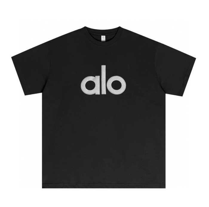 SMCL-818 Top Quality Alo Yoga 300g Cotton Over Size Reflective LOGO T-shirt