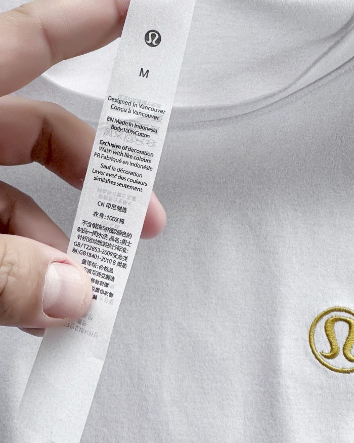 SMCL-831 Top Quality Lululemon 260g Cotton T-shirt