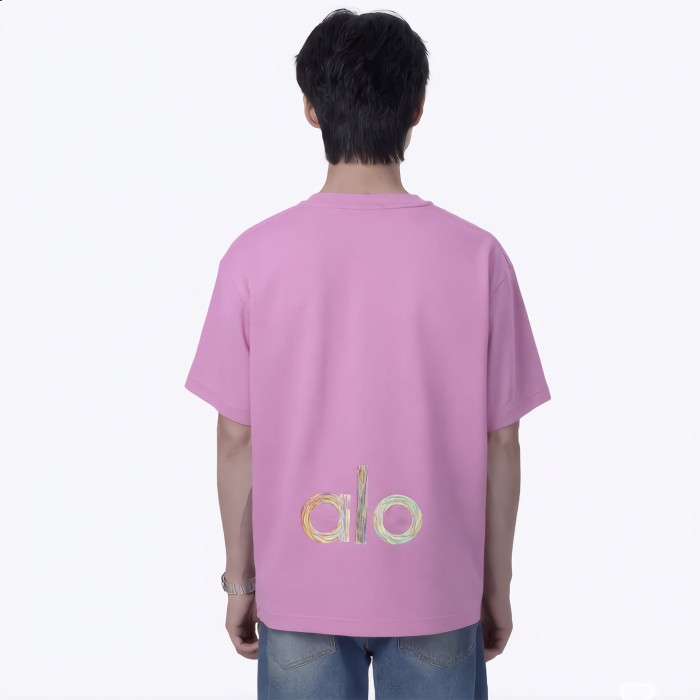 SMCL-860 Top Quality Alo Yoga 280g Cotton 3D LOGO T-shirt