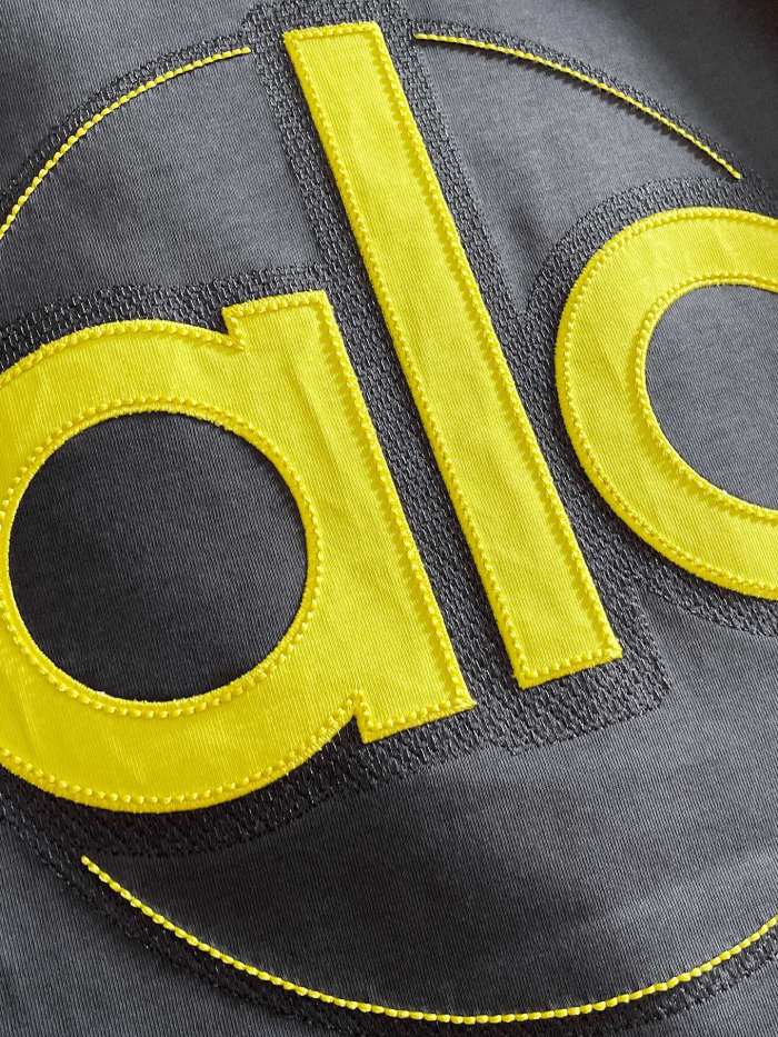 SMCL-856 Top Quality Alo Yoga 280g Cotton Openwork Embroidery 3D LOGO T-shirt