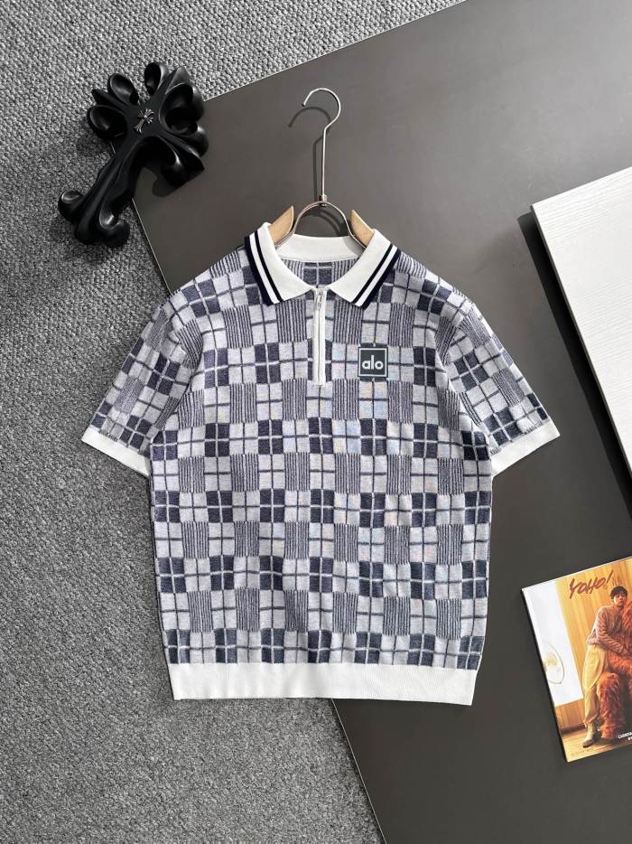 SMCL-3851 Top Quality Alo Yoga Knitting Half Zipper Polo-shirt