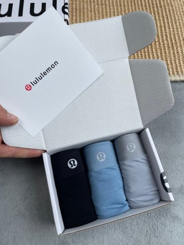 SMCL-844 Top Quality Lululemon 7A Antibacterial Modal 3 Packing 1 Box Men's Underwear With Box Package