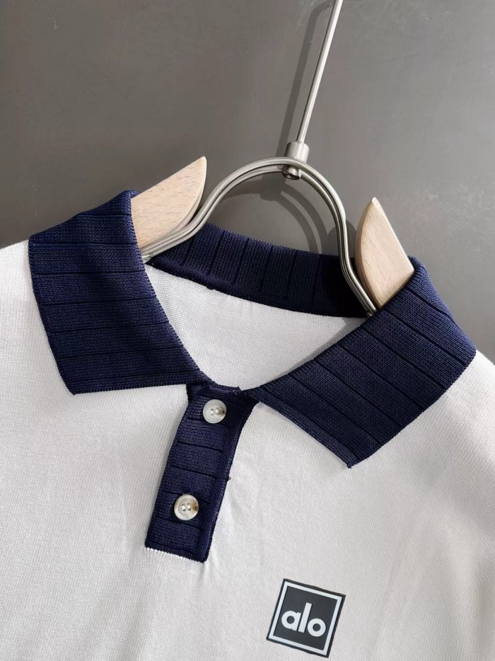 SMCL-3844 Top Quality Alo Yoga Knitting Half Zipper Polo-shirt