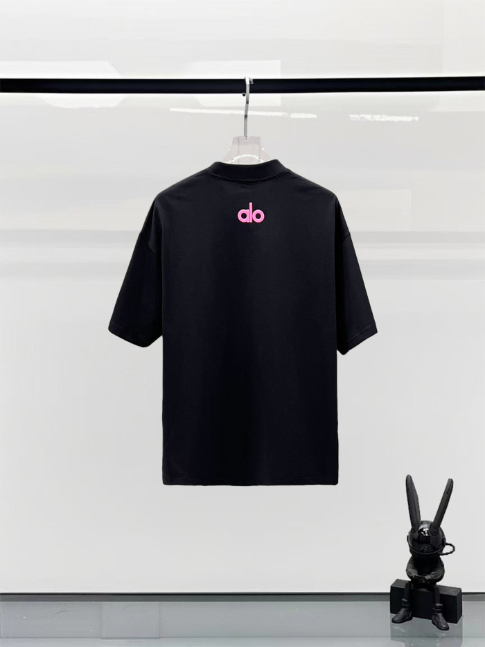 SMCL-852 Top Quality Alo Yoga 280g Cotton 3D Silicone LOGO T-shirt
