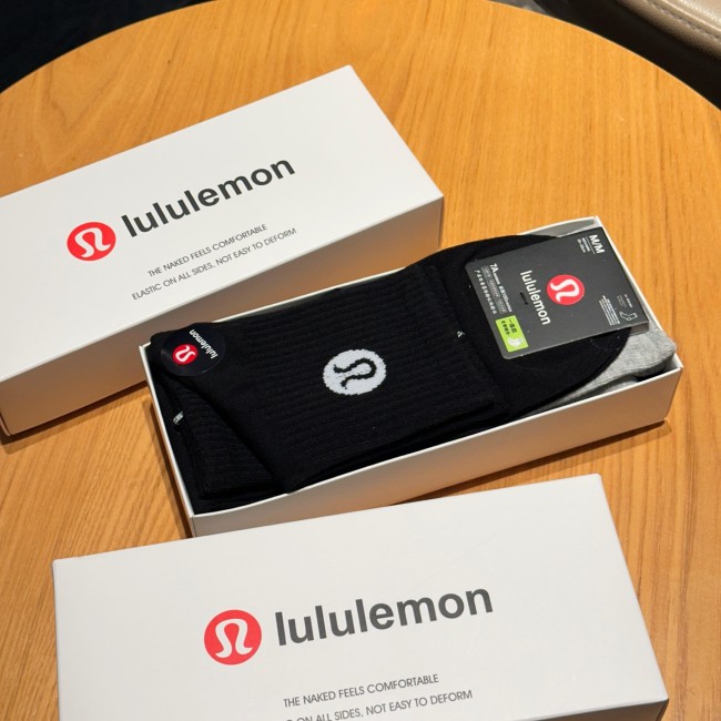 SMCL-835 Top Quality Lululemon 5 Packing 1 Box Men's Mid-calf Socks With Box Package