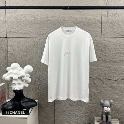 SMCL-865 Top Quality Alo Yoga 280g Cotton 3D Pearl Rhinestones LOGO T-shirt