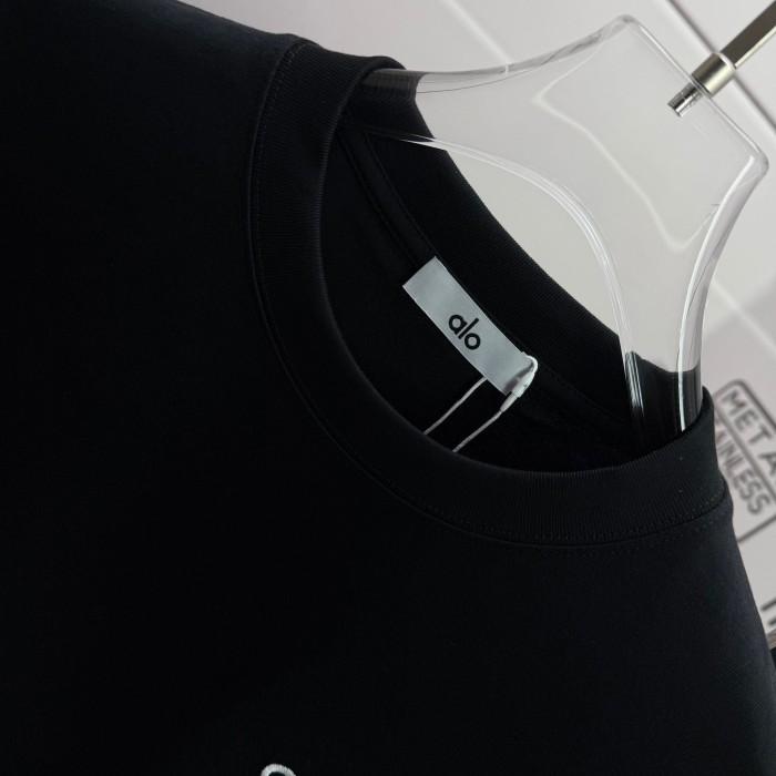 SMCL-3848 High Quality Alo Yoga 280g Cotton Embroidery LOGO T-shirt