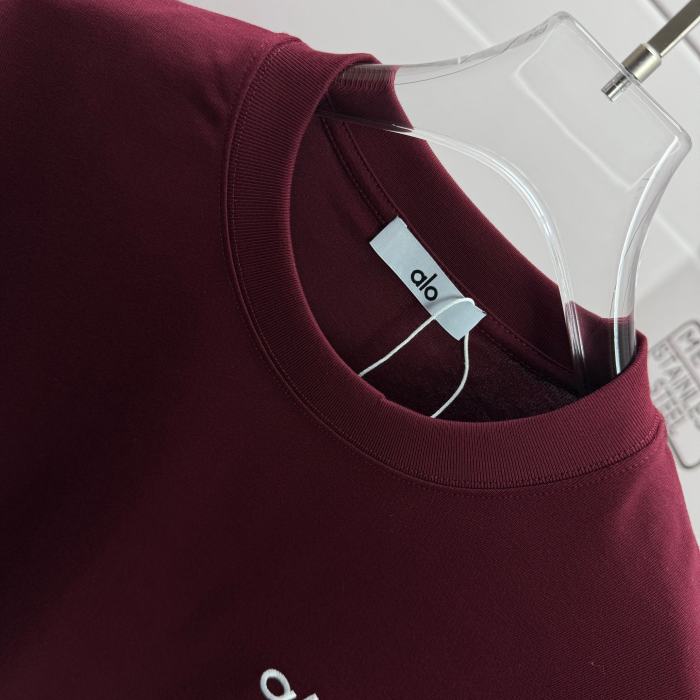 SMCL-3849 High Quality Alo Yoga 280g Cotton Embroidery LOGO T-shirt
