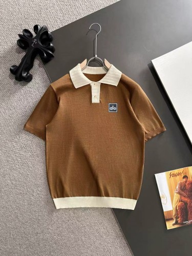 SMCL-3843 Top Quality Alo Yoga Knitting Half Zipper Polo-shirt