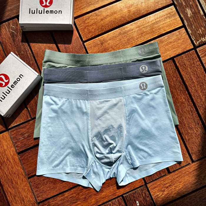 SMCL-843 Top Quality Lululemon Ice Silk 3 Packing 1 Box Men's Underwear With Box Package