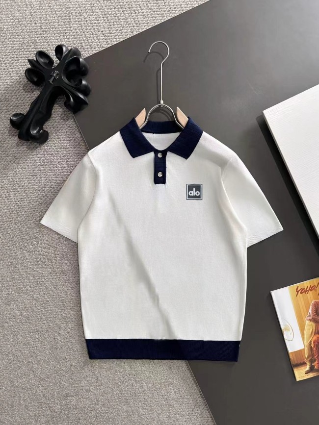 SMCL-3844 Top Quality Alo Yoga Knitting Half Zipper Polo-shirt