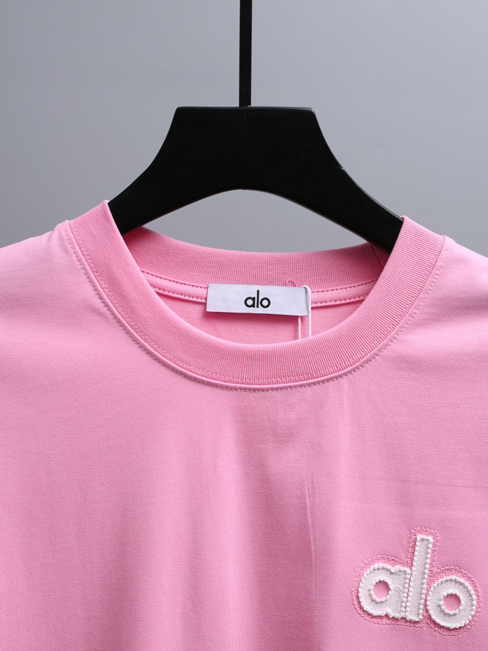 SMCL-3837 Top Quality Alo Yoga 280g Cotton 3D LOGO T-shirt