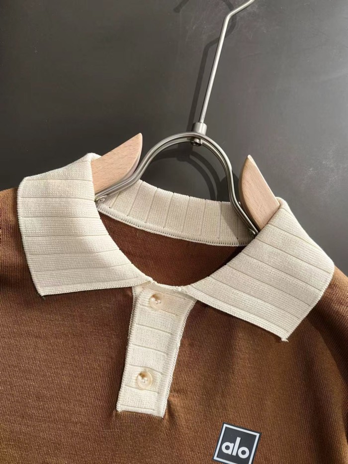SMCL-3843 Top Quality Alo Yoga Knitting Half Zipper Polo-shirt