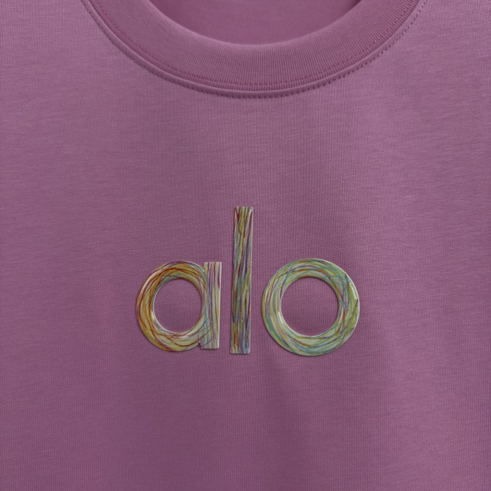 SMCL-860 Top Quality Alo Yoga 280g Cotton 3D LOGO T-shirt