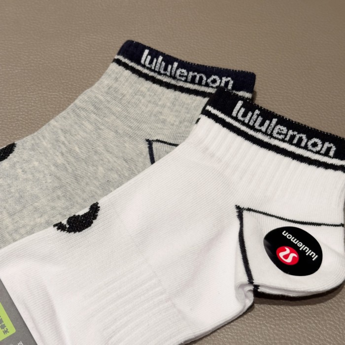 SMCL-836 Top Quality Lululemon 5 Packing 1 Box Men's Sport Short Socks With Box Package