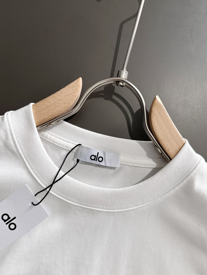 SMCL-862 Top Quality Alo Yoga 280g Cotton 3D LOGO T-shirt