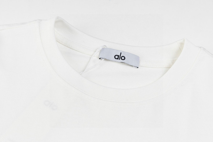 SMCL-824 Top Quality Alo Yoga 300g Cotton Over Size Reflective LOGO T-shirt