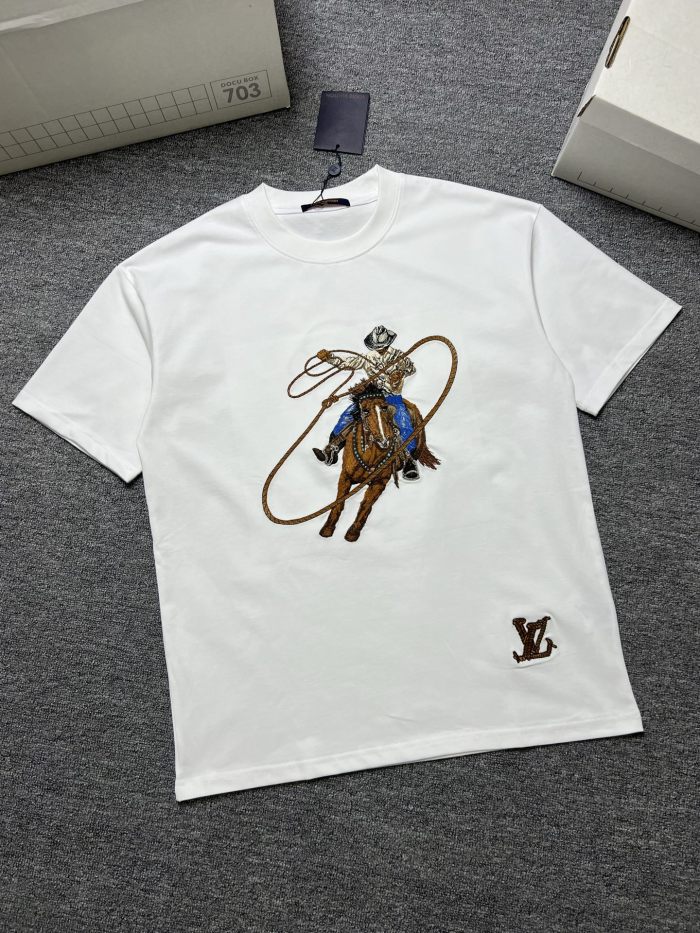 SMCL-4387 High Quality 2026ss Louis Vuitton 280g Cotton T-shirt