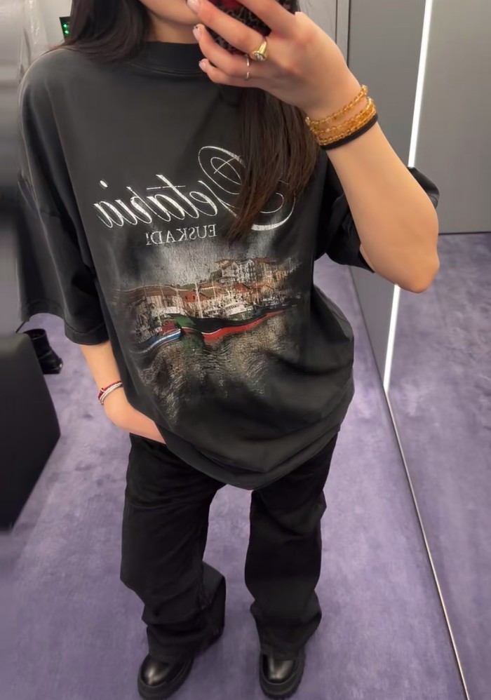 SMCL-4437 High Quality 2026ss Balenciaga 320g Cotton Oversize T-shirt