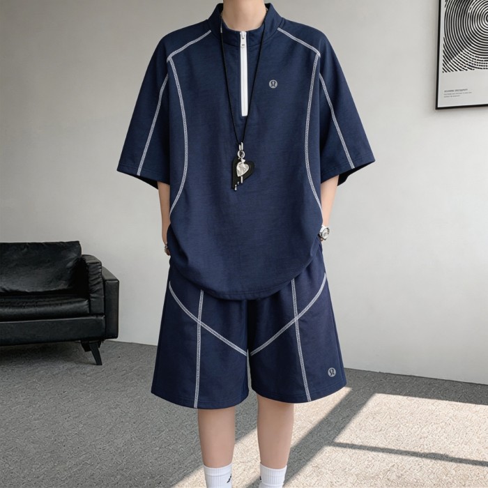 SMCL-4525 High Quality Lululemon Light and Thin Ice Feeling Men's Shirt+ Shorts Set