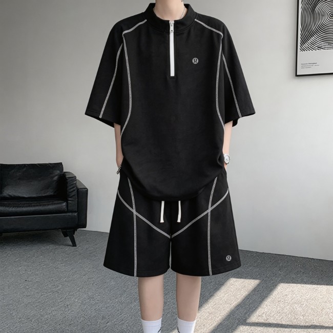 SMCL-4525 High Quality Lululemon Light and Thin Ice Feeling Men's Shirt+ Shorts Set