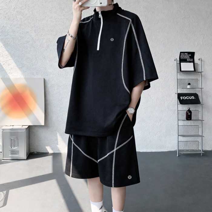 SMCL-4525 High Quality Lululemon Light and Thin Ice Feeling Men's Shirt+ Shorts Set