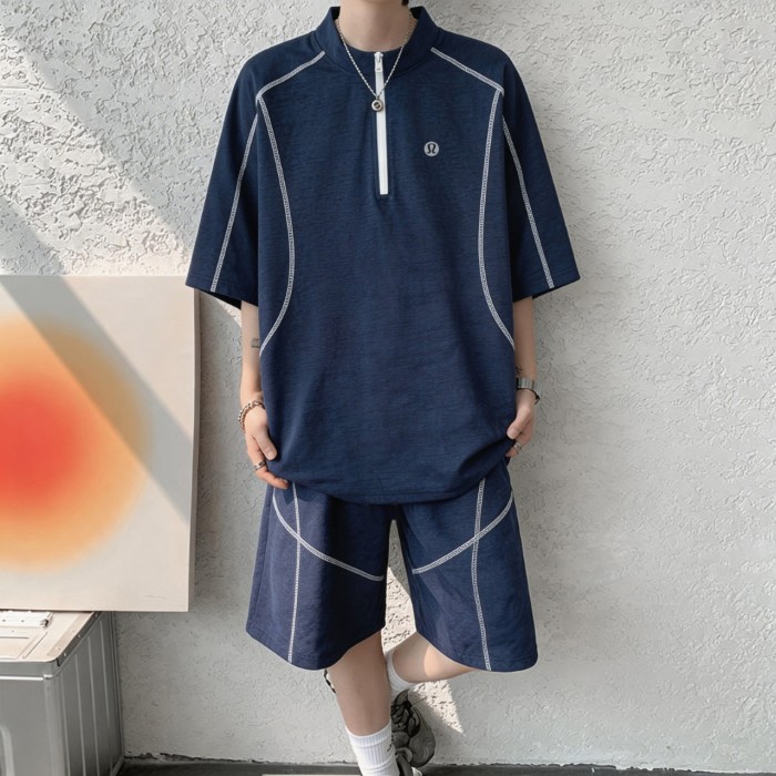 SMCL-4525 High Quality Lululemon Light and Thin Ice Feeling Men's Shirt+ Shorts Set