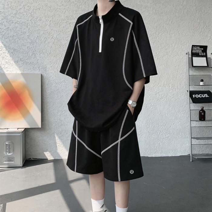 SMCL-4525 High Quality Lululemon Light and Thin Ice Feeling Men's Shirt+ Shorts Set